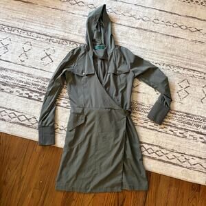 SKUNKFUNK SKFK Medium Hooded Green Wrap Dress